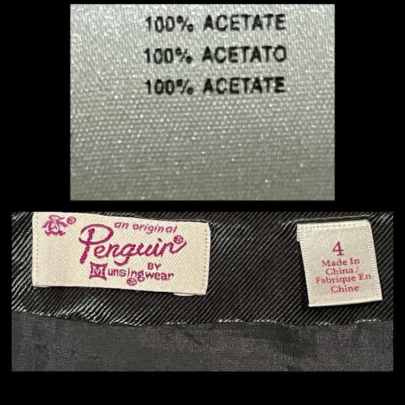 ▪️ORIGINAL PENGUIN▪️Black Pintuck Pleated Ribbed Satin Mini Skirt - Picture 4 of 4